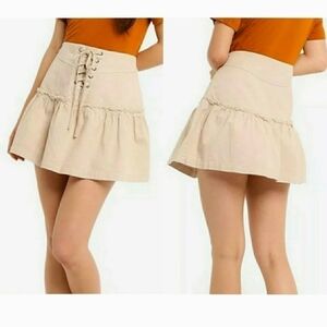 NEW Free People Positano Lace Up Mini Skirt